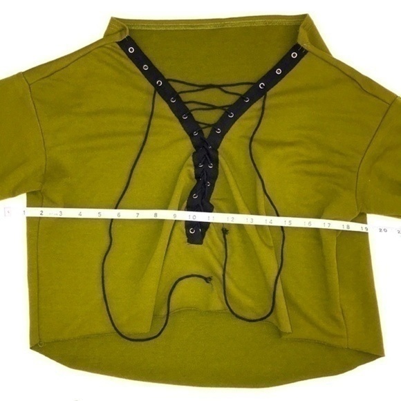 Olive Green Lace Up Skirt Set - Picture 5 of 10